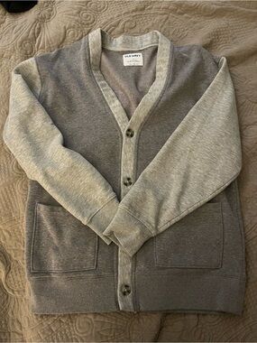 Old Navy Men's Two-Tone Gray Knit Button Cardigan